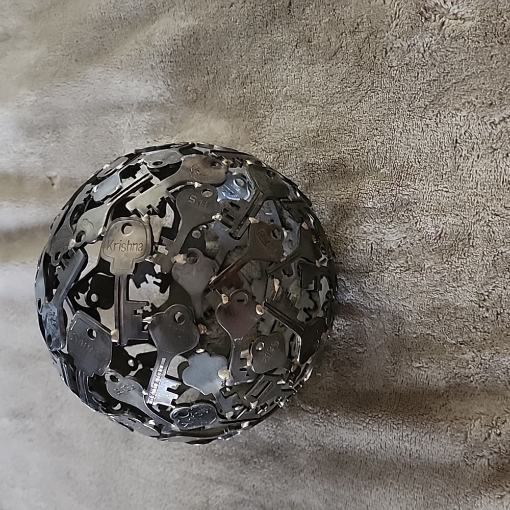 Unique Metal Key Sphere Decor - Picture 2 of 4